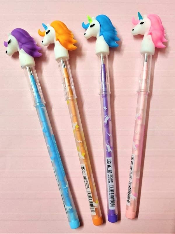 Krupasadhya Cute Magical Unicorn design lead pencils for girls & boys/Birthday party school supply/Quality fancy dark pencils for smooth writing (PACK- 4) 1