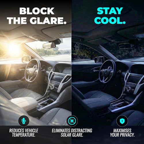 Image of Professional-Grade 2-Ply Car Window Tint Film 5% VLT Limo Black 20ft x 26in - Heat-Shrinkable Solar, Heat & Privacy Film with Instructions, Scratch-Resistant, for Rear Windows