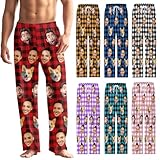 Pijamas Personalizados con Foto, Pantalones de Pijama con Cara de Perro/Gato para Hombres y Mujeres, Regalos Personalizados para Amantes de las Mascotas (Diseño 4)