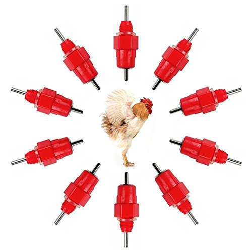good01 10Pcs/Set Auto Water Screw In Style Drinkers Poultry Drinking Nipples Chicken Hen