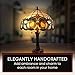 Amora Vintage Tiffany Table Lamp - Geometric Jewel Table Night Light - Multicolor Glass Nightstand Lamp - 24” Tall Stained Glass Lamp