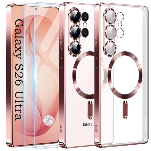 Deekeewe �����`�^���P�[�X Samsung Galaxy S26 Ultra�p �X�N���[���v���e�N�^�[2���t���A[MagSafe�Ή�][�t���J�����J�o�[]���^���b�N����X�������O�W���A���[�t�H���P�[�X�AGalaxy S 26 Ultra�p�A�s���N