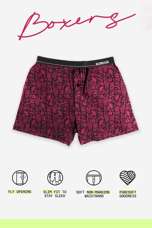 Image of &Circus Men's Puresoft Beechwood Modal Boxers | Ultra Soft Elastane Stretch Mens Breathable Boxer Innerwear Men