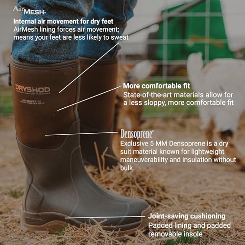 Dryshod Women's Haymaker Hi Hard Working Boots|Rubber | Waterproof | Brown |HAY-WH-BR3