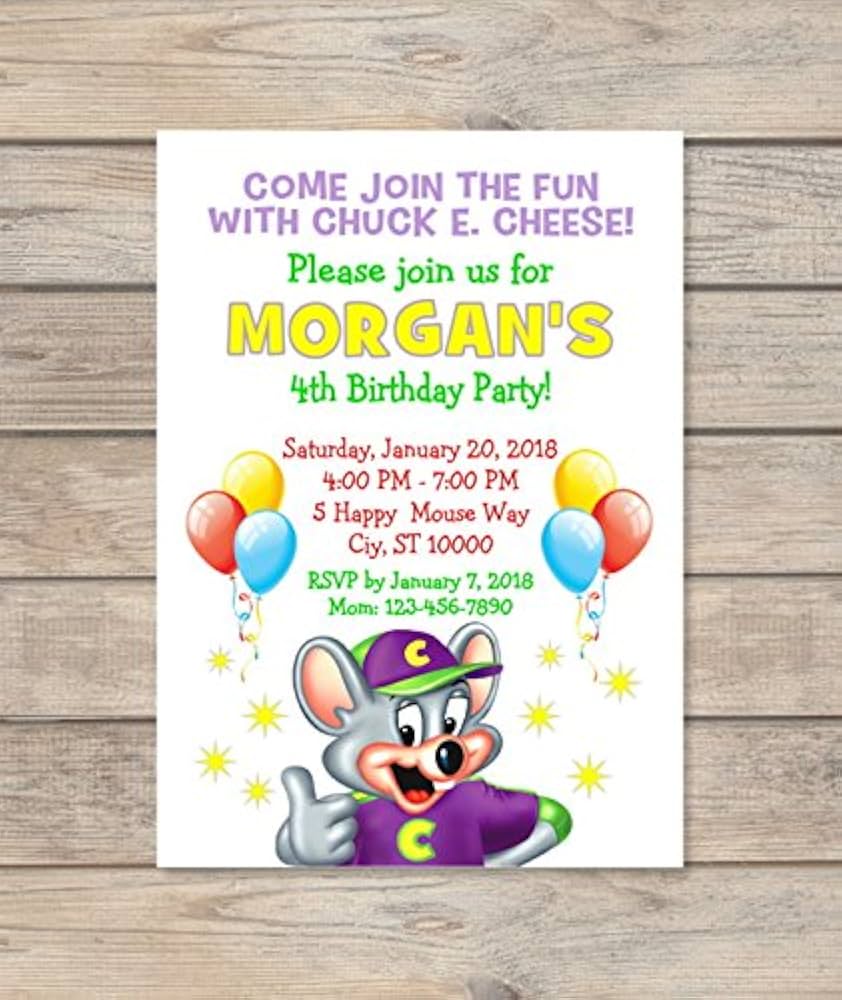 amazon-com-custom-chuck-e-cheese-birthday-party-invitations-chuck-e-cheese-s-invites-handmade-products for Free Chuck E Cheese Printable Invitations Amazon.com: Custom Chuck E Cheese Birthday Party Invitations, Chuck E. Cheese's Invites : Handmade Products for Free Chuck E Cheese Printable Invitations