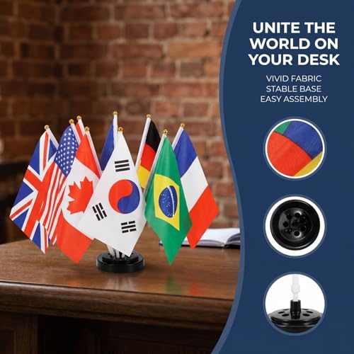 Drapeaux de bureau de campagne avec supports de table Nolitoy