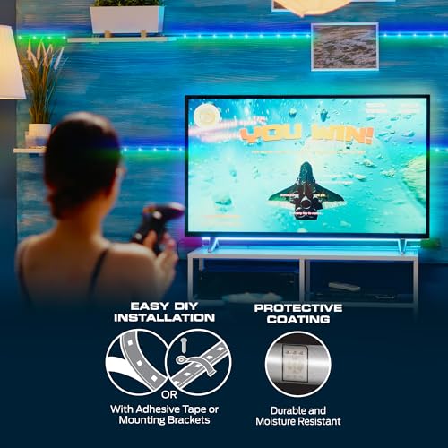 Image of Monster Smart RGB+IC LED Strip Lights 25ft - Sound Reactive Strip Lights for Bedroom, App & Voice Control, RGB Light Strip for Room, Alexa Google Home, Razer Chroma Sync - 230 RGB+IC LED Lights