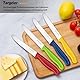 targzier Frühstücksmesser 4 Stück,Tafelmesser Wellenschliff,Messerset Scharfe,Mehrfarbig Messer Set,Kunststoffgriff Tomatenmesser,Brotmesser Klein,Rostfreier Stahl Jausenmesser,Bunt
