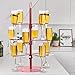 QCBF Cocktail Tree Stand, Wine Glass Display For Drinks, 3 Tier - 12 Holders Champagne Tower Stand For Champagne, Cocktails, Martini, Margarita Cups at Weddings, Bridal Shower (Pink)