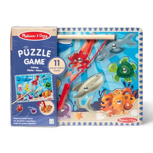 Image of Melissa & Doug Fishing Magnetic Puzzle Game (10 Piece),Multi-colour
