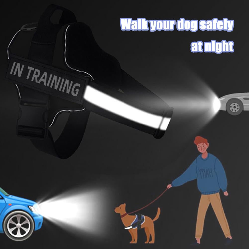 FDEETY Adjustable Anti-Escape Dog Harness Reflective at Night with Front Buckle Harness for Dogs Easy to Wear Harness Size Small Medium Large for Walking Running Training - Image 3