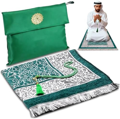 Ramadan Prayer Mat, Portable Travel Praying Rug with Prayer Bead ...