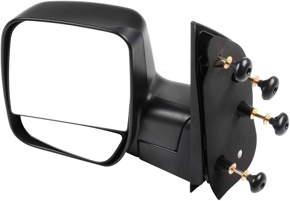 LUJUNTEC Side View Mirror Fit for 2003-2013 For Ford E-150 E-250 2004-2013 E-350 E-450 Super Duty Manual Folding Non-heated Black Textured Driver Side Mirrow FO1320253