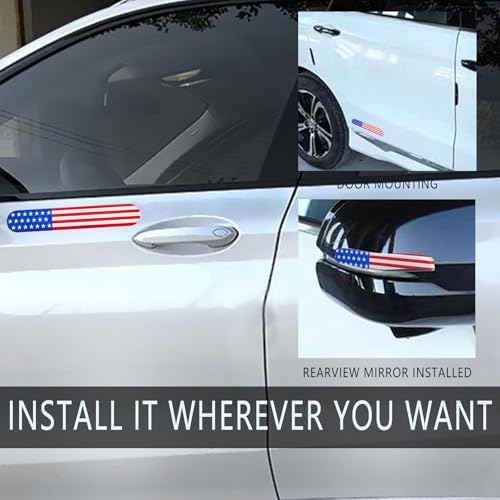 Image of Pack of 2 Red and Blue USA American Metal Flag Auto Fender Emblem, Car Badge Car Decals, Used for Most Cars, Trucks, Suvs
