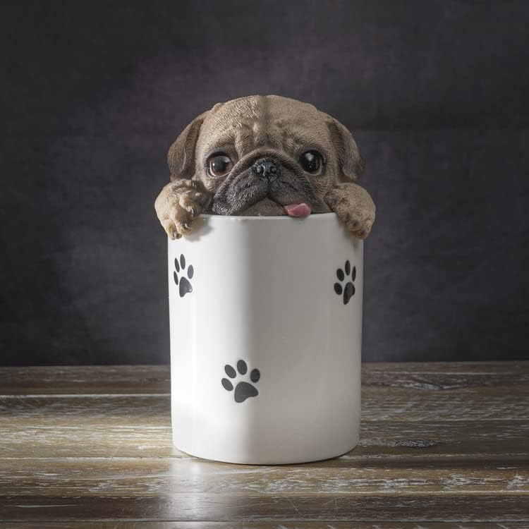 Miniatura 9 de Pacific Giftware Figura de Pug como caja de golosinas, almacenamiento para aperitivos y recompensas para perros, decoración de figuras
