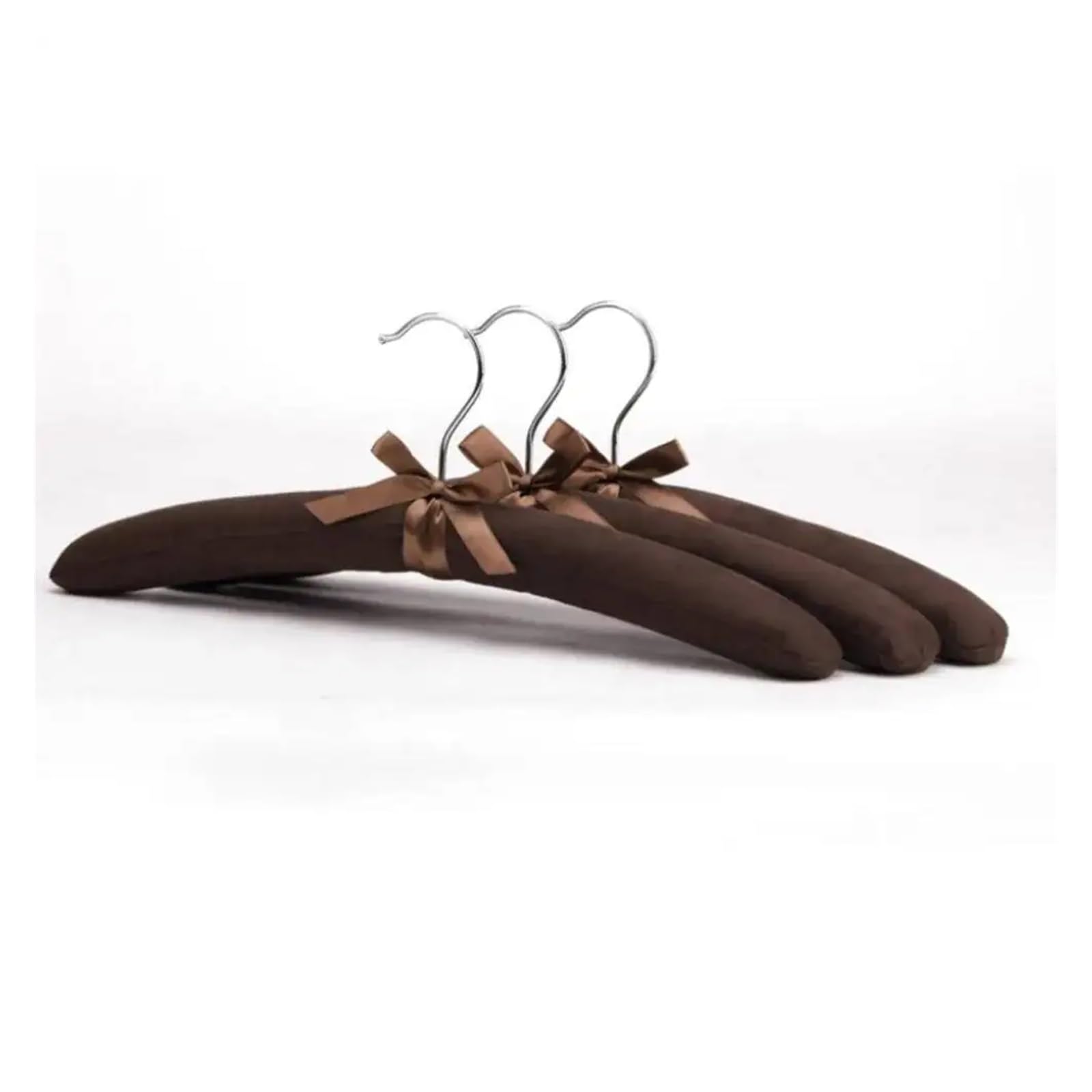 Cintres en Velours Cintres en Mousse recouverts de Velours, 10 pièces, antidérapants for Placard, Utilisation hôtel, idéaux for Les vêtements Soie(Brown 10pcs)