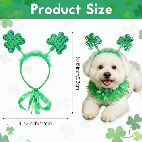 Disfraz St Patricks Día para Perro con Collar y Vincha miniatura 6
