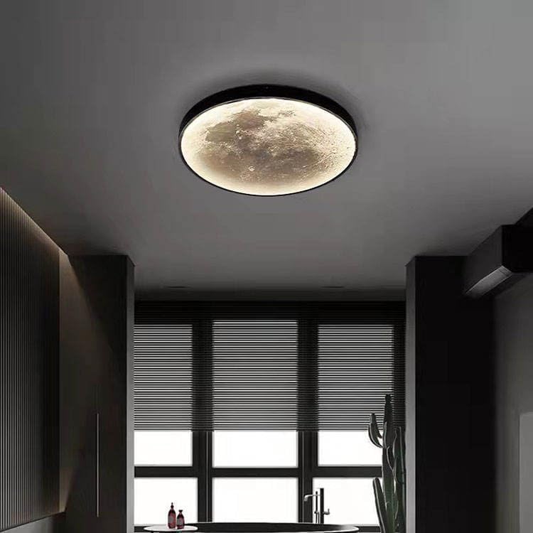 Image of One94Store Metal 3D Moon LED Wall Lamp Modern Art Deco Lighting 3 Color Changing Indoor Wall Mounted Celling Light Wall Sconce Moon Lights for Living Room Bedroom Hallway, Corded Electric (400 MM)