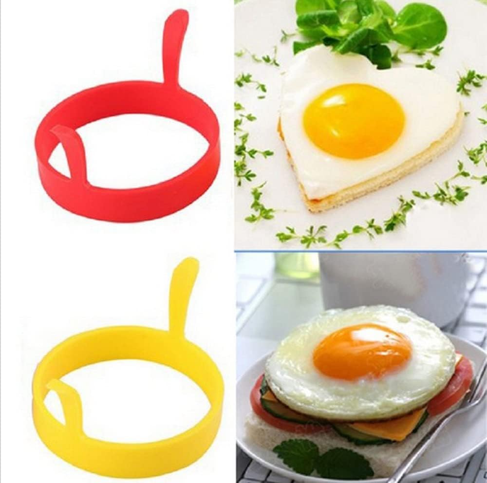Egg Rings for Frying, for Frying 4Pcs Creative Round Silicone Breakfast Fried Egg Molds Poacher Frier Pancake Ring Mould Tool Kitchen Fried Egg Ring