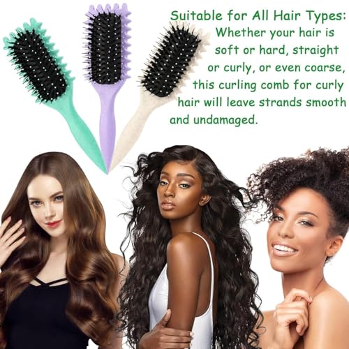 Image of (PACK OF 1) Curl Defining Brush, Curl Hair Brush, Curl Define Styling Brush, for Combing and Shaping Men's and Women's Curls to Reduce Pulling