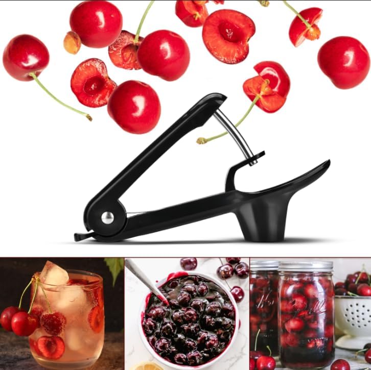 Miniatura 4 de Herramienta de deshuesador de cerezas, herramienta portátil de semillas de cereza, herramienta de acero inoxidable resistente con diseño de