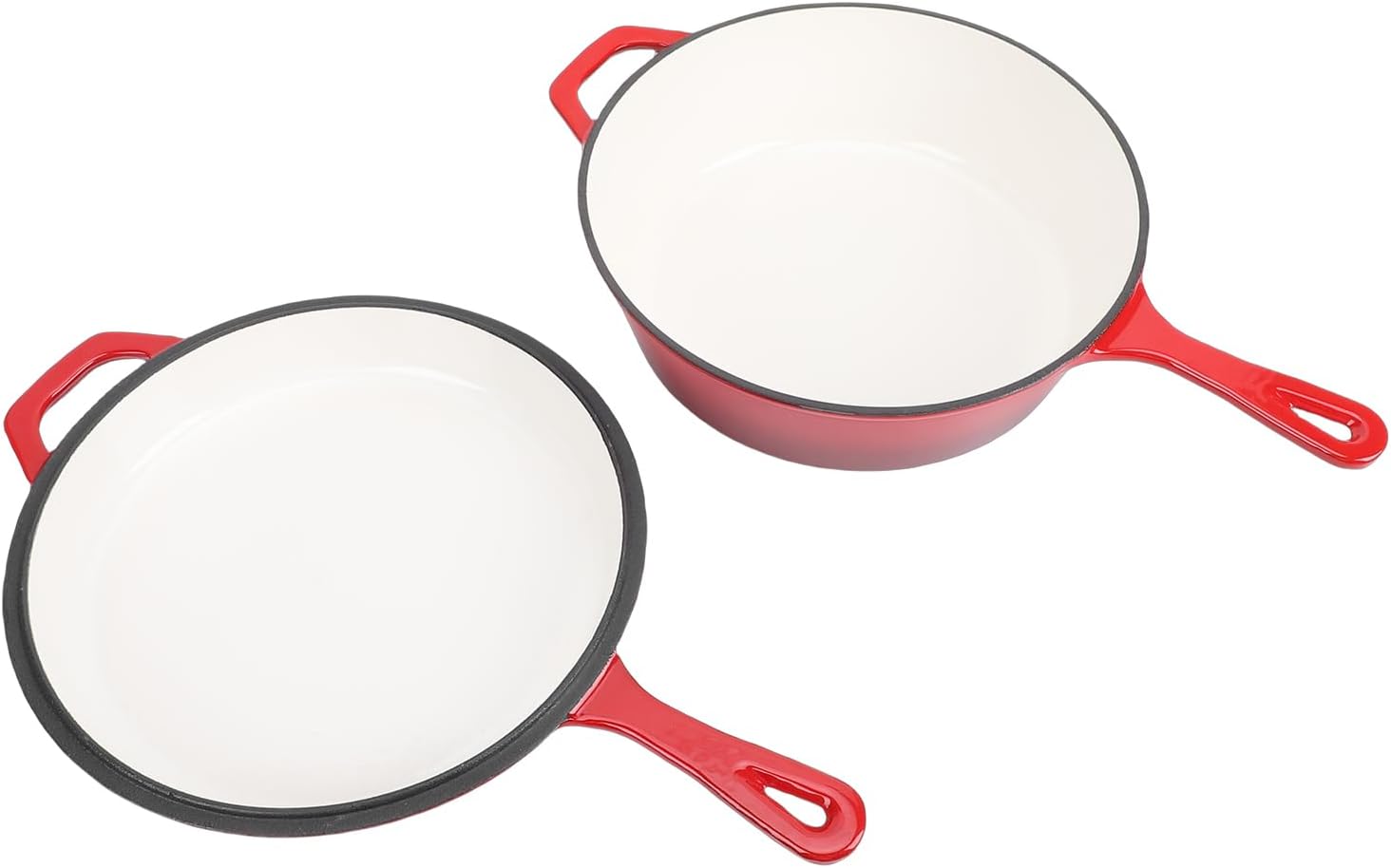 VINGVO Cast Iron Pan, Multifunctional 4QT Round Cast Iron Skillet, Even Heat Distribution Skillet with Lid, Ideal for Braising, Stewing, Frying & Simmering, Suitable for Various Stovetops