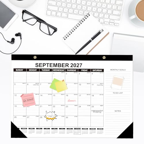 Image of GuassLee Desk Calendar 2026, 3 Packs, 19 Months Calendar 17 inch x 11.5 inch Desk Calendar from Jun. 2026 to Dec. 2027 with Julian Date, To-do List, Notes, Monthly Goals, for Home School Office