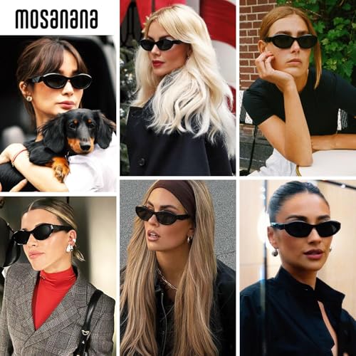 mosanana Oval Cat Eye Sunglasses for Women Retro Y2K Style MS523723