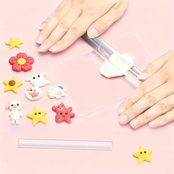 Polymer Clay Tools Kit, 2 Acrylic Clay Rollers and Acrylic Board for Clays Molding Shaping Sculpting Tools Art Craft DIY