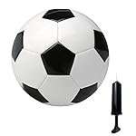 SPDTECH Soccer Ball Size 4 with Pump Needle Classic White Black Thicker PU Tight Weaved Suitable for Youth Kids Boy Trainning Practice or Gift