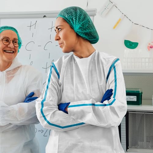 Vestido de isolamento descartável AMZ, XL. Pacote com 1 vestido descartável médico microporoso branc