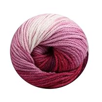 1 confezione da 100 g Wollbiene Batik 100 grammi di lana con sfumatura di colore multicolore, filato di lana per uncinetto (5300 berry white)