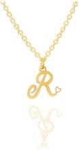 A-Z Name Intials With Heart Gold Plated Necklace
