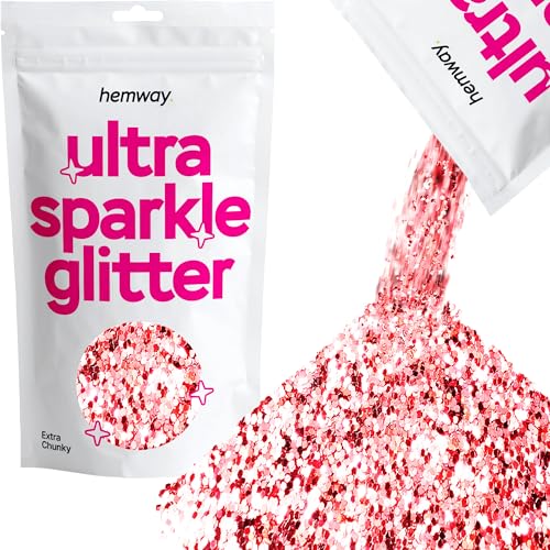 Hemway Ultra Sparkle Glitter Light Rose Gold 100g Extra Chunky