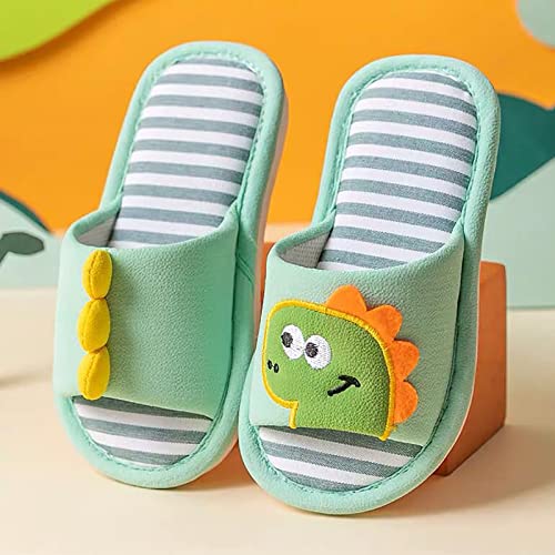 Generic Toddler Summer Open Toe House Slippers Linen Shoes Cute Dinosaur Slippers Slip On Cotton Linen Shoes Indoor2