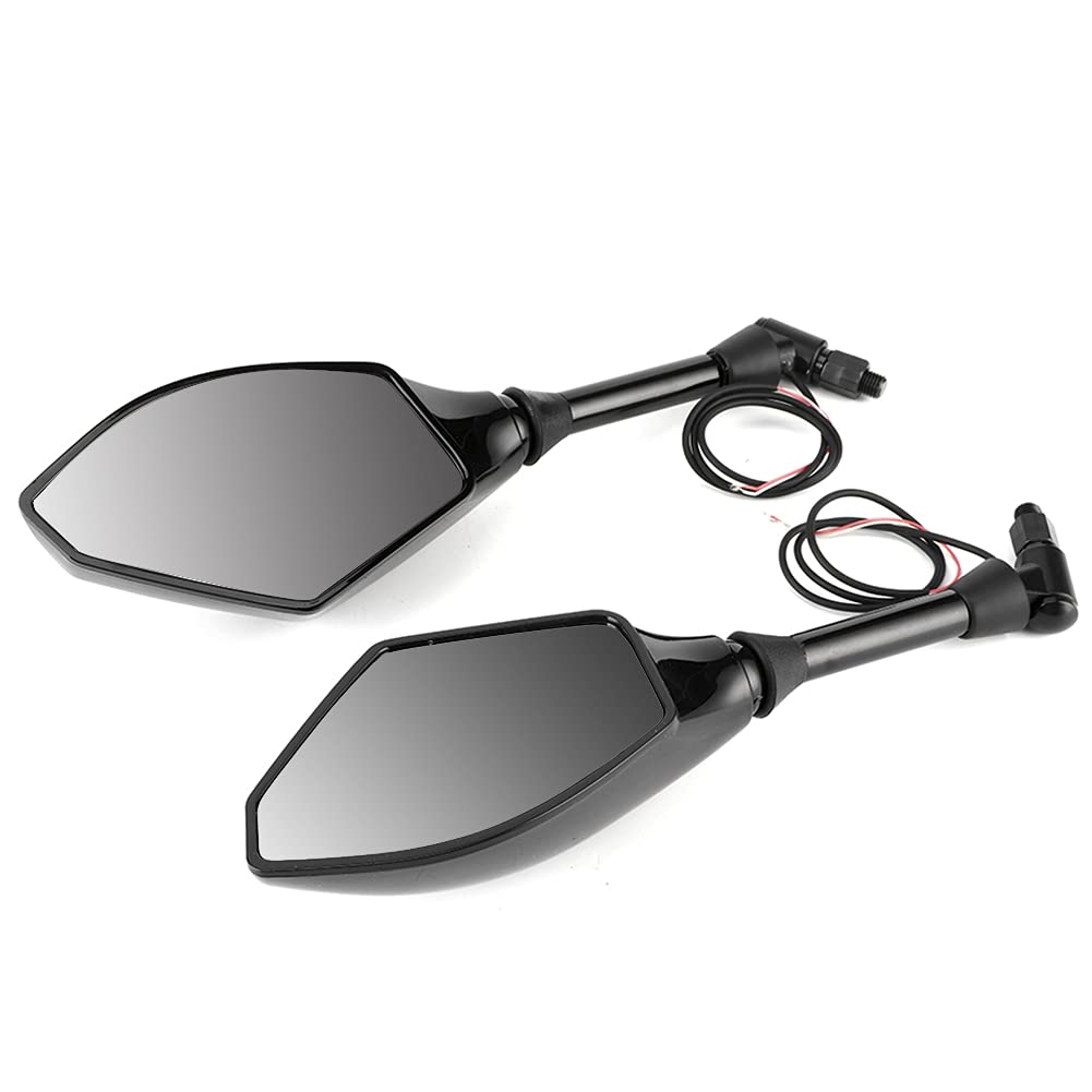 Motocyklowe kierunkowskazy LED Boczne lusterka wsteczne Para pasuje do Hondy - Montaż lusterka wstecznego z gwintem 10 mm 0,4 cala do motocykli Rowery i pojazdy elektryczne - (Czarny)