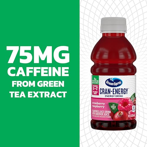 Image of Ocean Spray Cran-Energy Cranberry Raspberry Juice Drinks, 10 Fl Oz Bottles, 6 Count (Pack of 1)