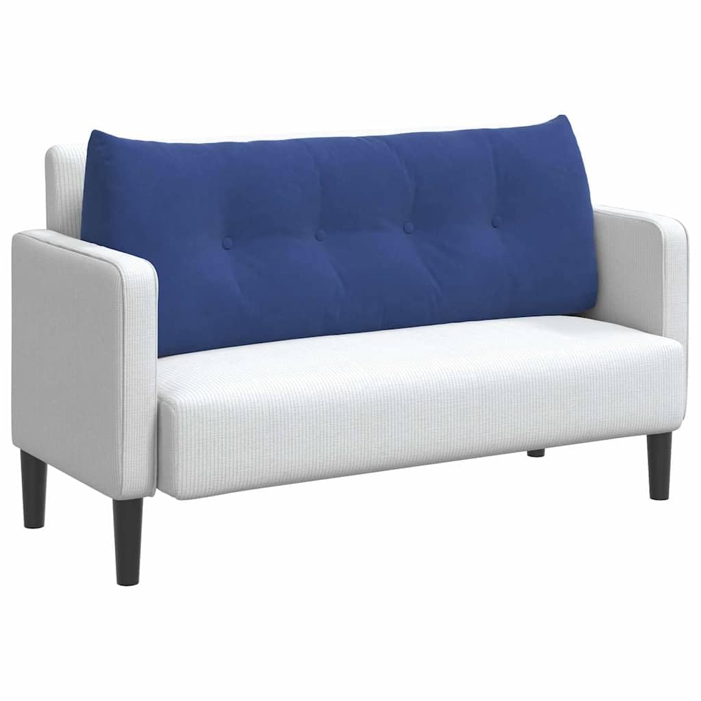 Rückenkissen Polizeiblau 120x24x50 cm Samt - Ergonomisches Keilkissen mit Seitentasche und Knopf-Fixierung - Weiches Lesekissen & Sofakissen für Bett, Couch und Büro im Innenbereich