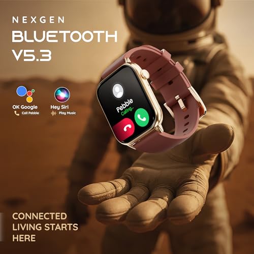 Image of Pebble Cosmos Ultra 2.0 Smartwatch for Men & Women 1.91 inch Infinite Display, Bluetooth Calling, Sleek Ultra-Thin Design Fitness & Sleep Monitor Works with Android & iOS - Copper