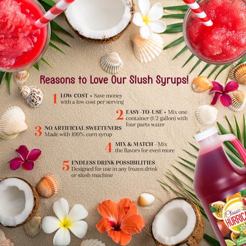 Concession Express Premium Frozen Drink Slush Mix for Cocktails & Mocktails, 64 fl oz each (6 Pack) – Margarita, Piña Colada, Bahama Mama, Hurricane, Strawberry Daiquiri & Strawberry Piña Colada Mixers
