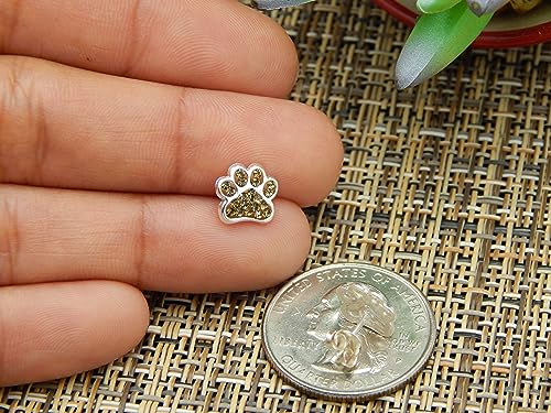 Image of 925 Sterling Silver Paw Print Stud Earrings (Choose Your Style) (Nickel Free)