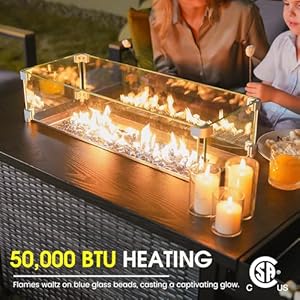 Sundaleoutdoor52inchoutdoorfirepittable50000btupropanefirepitswithstorageshelfglasswindguardandlidwickerpatiogasfirepitforoutsidepatioandgardencsalistedgrey Urban Country Home Decor Sundale outdoor 52 inch outdoor fire pit table 50000 btu propane fire pits with storage shelf glass wind guard and lid wicker patio gas fire pit for outside patio and garden csa listedgrey urban country home decor