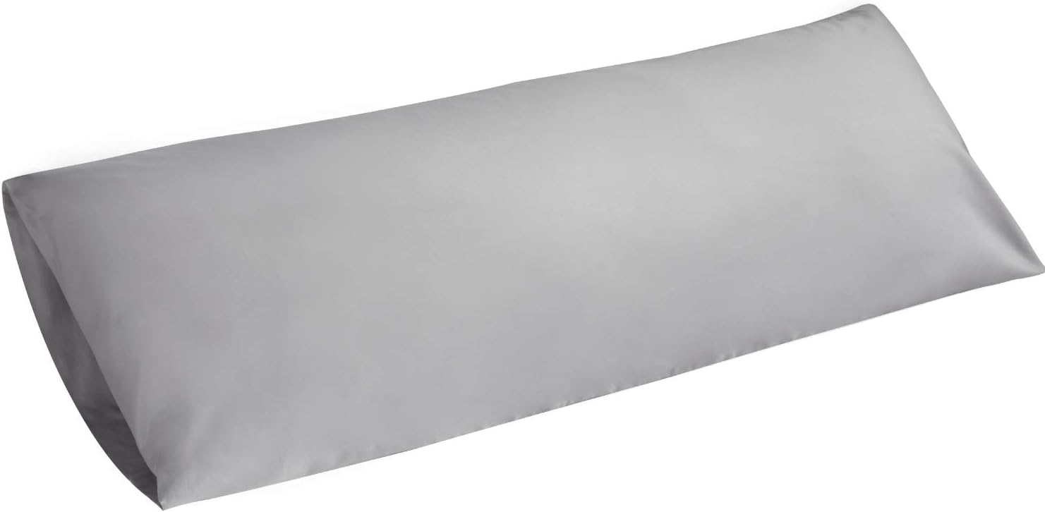Bedsure Brushed Microfiber Body Pillow Cover - Super Soft and Cozy, Envelope Closure - Wrinkle, Fade, Stain Resistant - Body, Silver Grey (20×54 Inch)