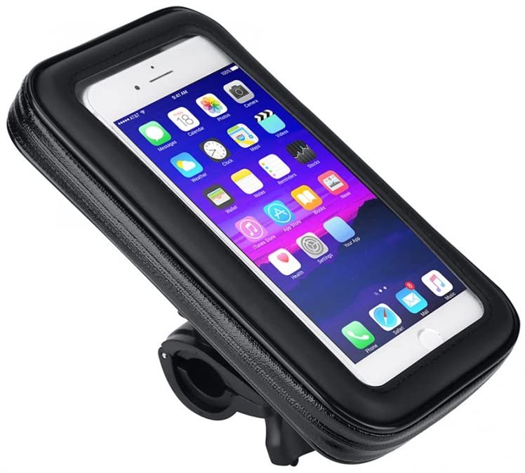 Sacoche Guidon Vélo/moto Retoo étanche - Support Téléphone Jusqu'à 6.3", Rotation 360°, Noire
