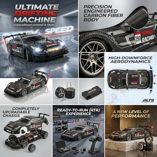 Image of TheLittleOnes 4x4 Rc Drifting Car - Rc Drift Cars High Speed Remote Control Drift Car 2.4GHz Remote Control Drift Stunt Off Road Cars 360 Rotation Toys For Kids & Adults Boys & Girls [Vortex Drifter]