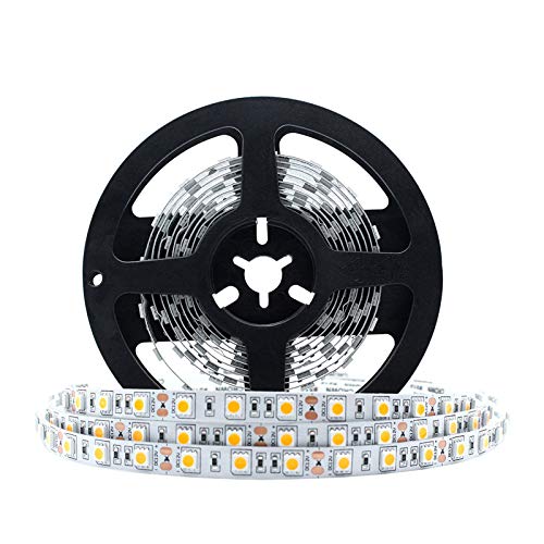 LightingWill LED Strip Lights CRI90 SMD5050 300LEDs 16.4Ft/5M Ultra Warm White 2700K-3000K DC12V 72W 60LED/M 14.4W/M 10mm White PCB Flexible Ribbon Strip with Adhesive Tape Non-Waterproof H5050UWW300N LightingWill LED Strip Lights CRI90 SMD5050 300LEDs 16.4Ft/5M Ultra Warm White 2700K-3000K DC12V 72W 60LED/M 14.4W/M 10mm White PCB Flexible Ribbon Strip with Adhesive Tape Non-Waterproof H5050UWW300N