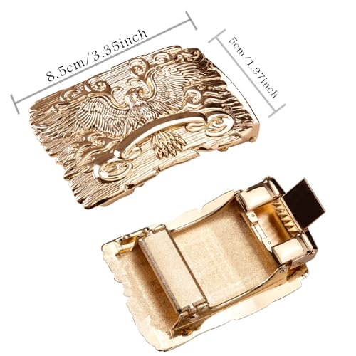 Image of Dubulle Designer Men's Belts, Ratchet Leather Sliding Buckle Dress Belt