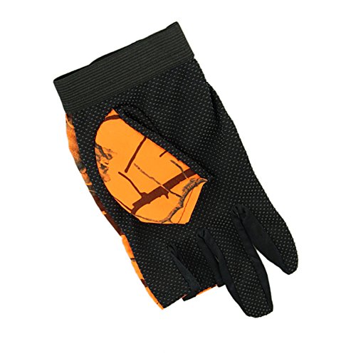 Futaba 3 Cut Finger Anti Slip Camouflage Fishing Glove - Orange - Pack of two 4