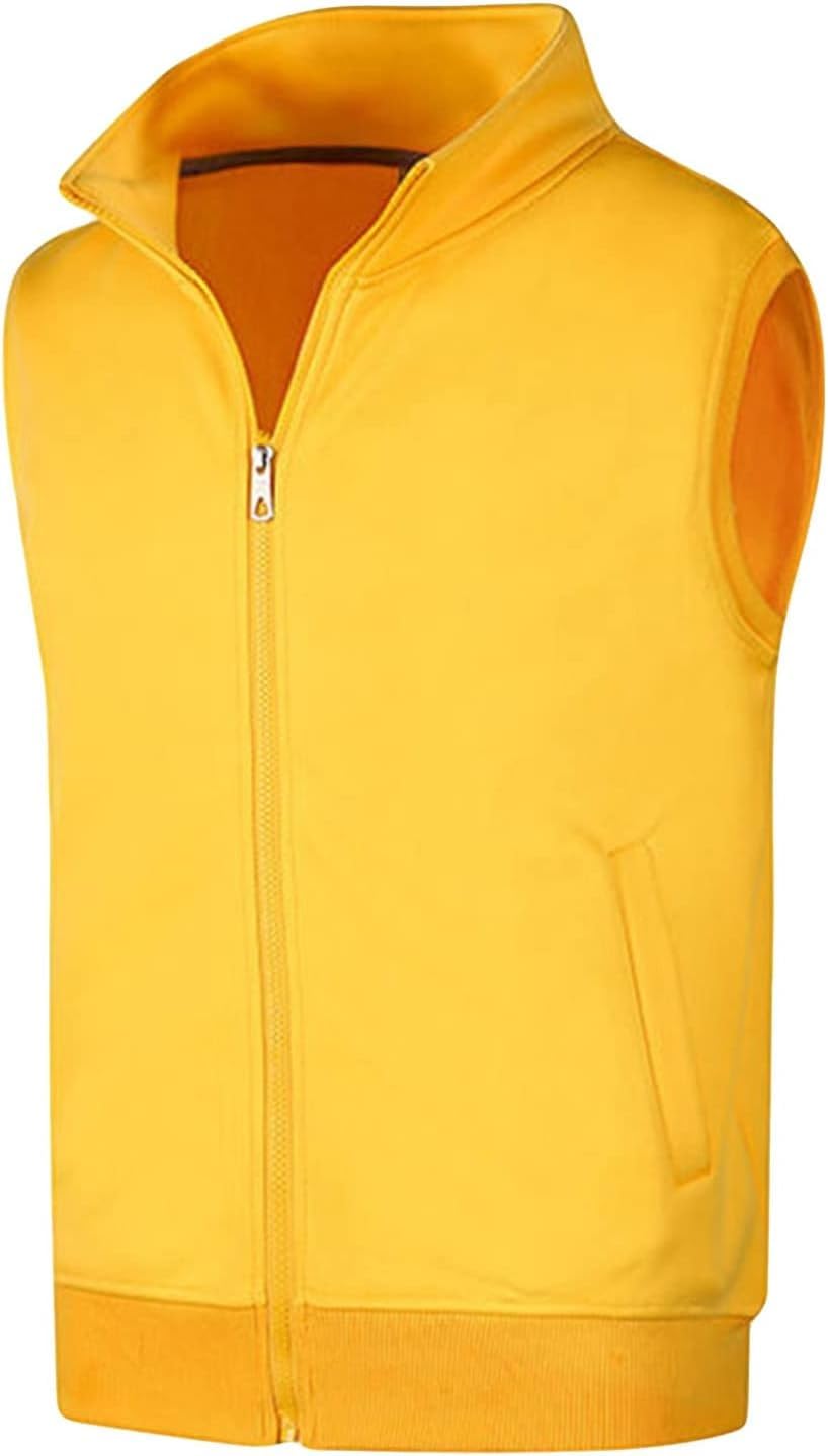 DGHM-JLMY Men's Soft Cozy Softshell Vest Full Zip Slim Fit Warm Waistcoat Hiking Outdoor Golf Sleeveless Jacket