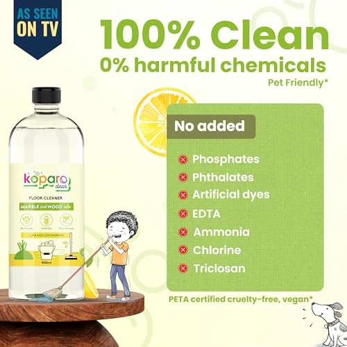 Image of Koparo Natural Disinfectant Floor Cleaner Liquid | 1000ml | Lime & Lemongrass | Tile & Marble Cleaner | Eco-friendly & Non-Toxic | Skin Safe, Baby Safe & Pet Friendly